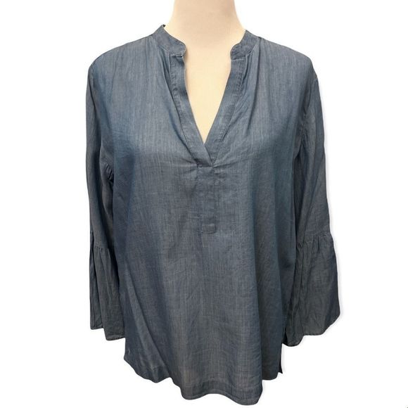 Loft "The Softened Shirt" Chambray Blouse - Picture 1 of 4